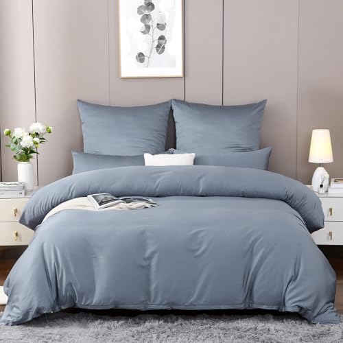 mako satin kissenbezug 40 x 80 cm, tencel baumwolle, 2er set, oeko-tex, soulfull, ashley blue