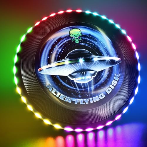 ieeilulu led frisbee mit licht, leuchtende frisbee für kinder und erwachsene, 12 effekte