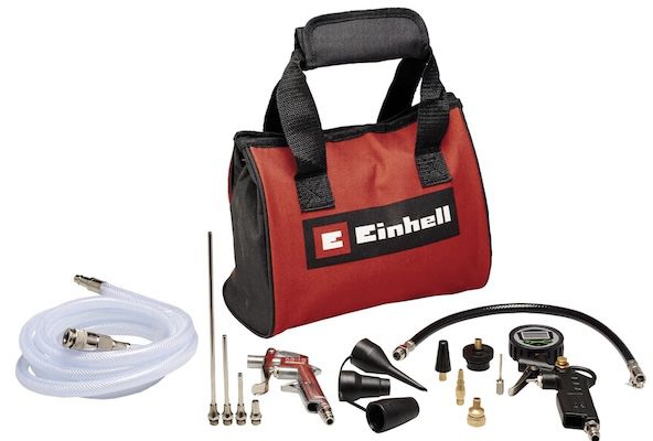 einhell druckluftset 15-teilig mit tasche für 32,99 euro statt 60 euro