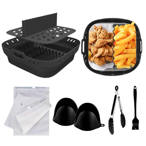 vegana silikonform für heißluftfritteuse 21cm 5-set wiederverwendbar mit trennwänden
