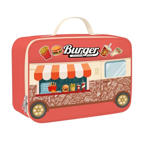 clastyle isolierte lunchtasche rosa hamburger für kinder, wasserdichte kültasche