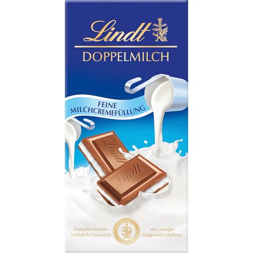 lindt chocolate double milk mit zartschmelzender milchschokolade, 100 g bar