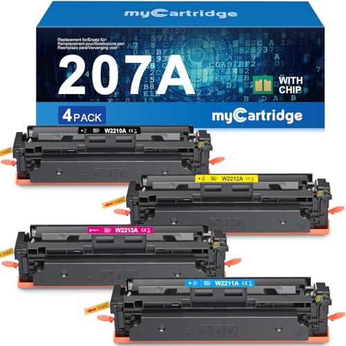 207A toner mit chip für hp color laserjet pro mfp m283fdw, 4-pack schwarz cyan gelb magenta