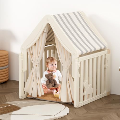 hoopyosms kinderzelt indoor, spielhaus für kinder, robustes spielzelt 80x80x105cm