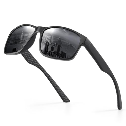Occhsouo polarised sonnenbrille herren damen uv400 schutz sport schwarz retro TR90