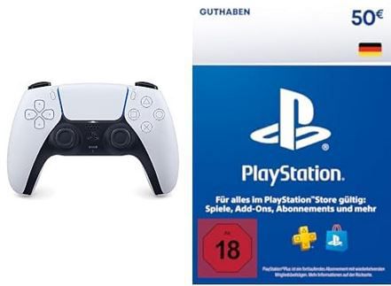 playstation dualsense wireless-controller + 50 euro psn guthaben für 95,19 euro