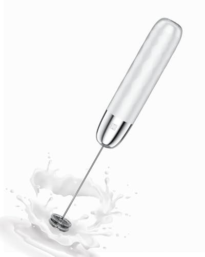 rechargeable milk frother maestri house handhold stainless steel whisk mixer weiß