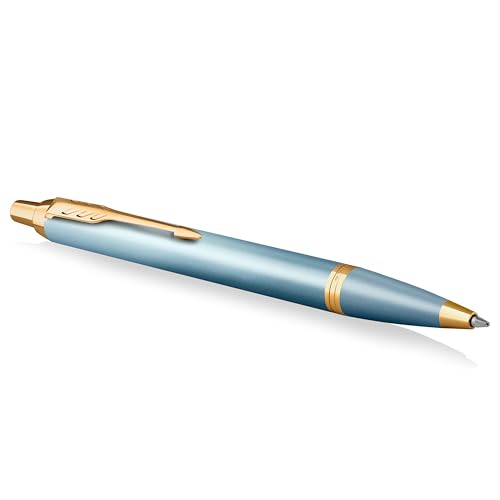 Parker IM kugelschreiber mit farbverlauf, goldene akzente, mittlere spitze, blau