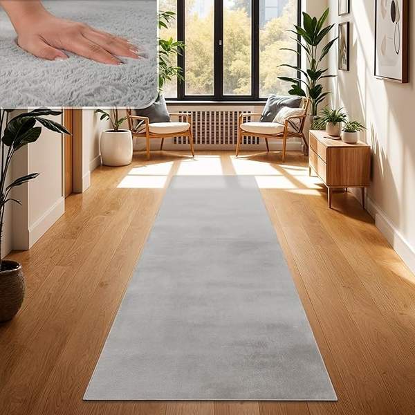 Paco Home Teppich Kunstfell modern 80x300 cm Grau weich waschbar kurzflorig