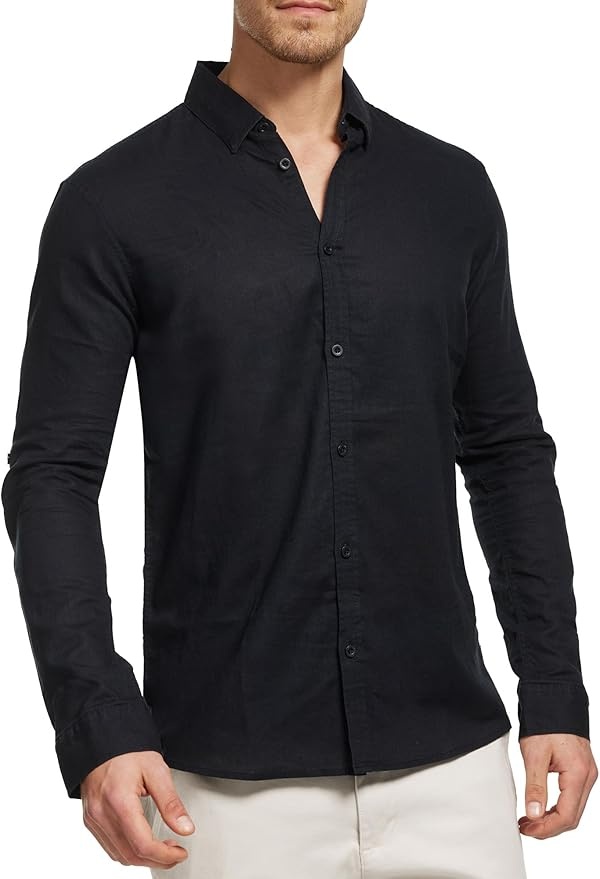 Produktbild: indicode herrenhemd brayden gestreift button-down-kragen schwarz, größe L