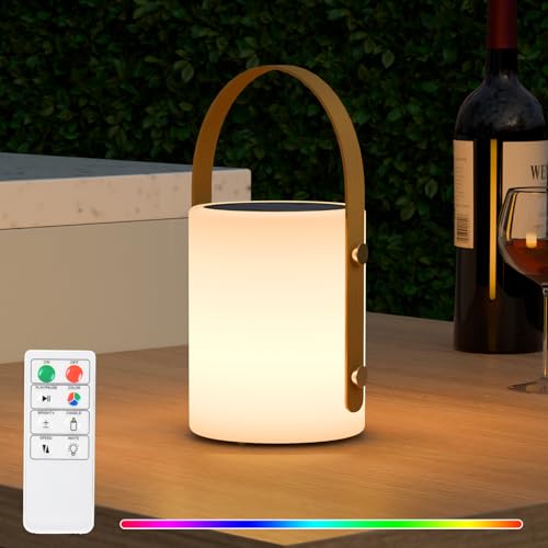 ggii solar tischlampe outdoor led dimmbar akku usb rgb wasserdicht ip44 terrasse garten balkon