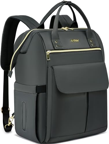 rucksack für frauen männer, konvertierbarer schulrucksack, wasserbeständig für 17.3 zoll, dunkelgrau, 2321h-02