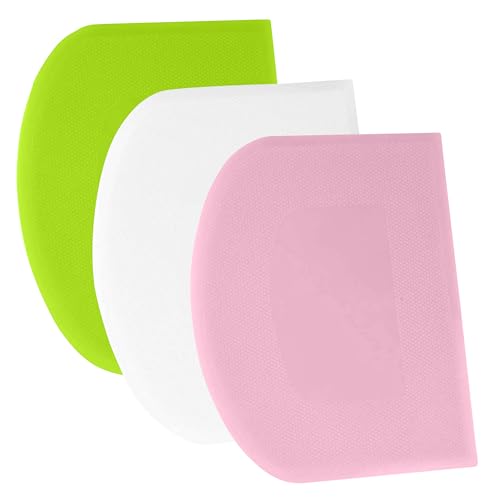 Produktbild: surdoca teigschaber teigkarte teigschneider scharfe kante anti-rutsch backzubehör 3p 5,9x4,3" BPA frei flexibel