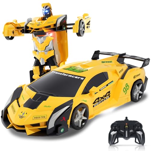 carox ferngesteuertes auto 1:18 roboter rc auto mit led licht für kinder ab 6 jahren