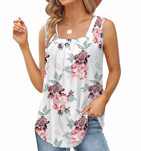 getervb damen tank tops sommer elegant square neck ärmellos tshirt bluse tunika