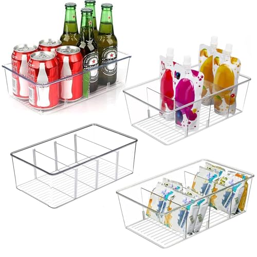Produktbild: aiyulong 4er set kühlschrank organiser, stapelbare lebensmittel lagerrbox, bpa-frei