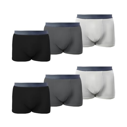 icespring boxershorts herren baumwolle 6er-pack schwarz grau weiß gr. xl