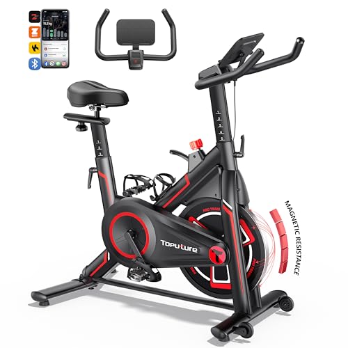 heimtrainer fahrrad mit app tracking, ergonomisches ergotraining bis 150 kg, leiser riemenantrieb