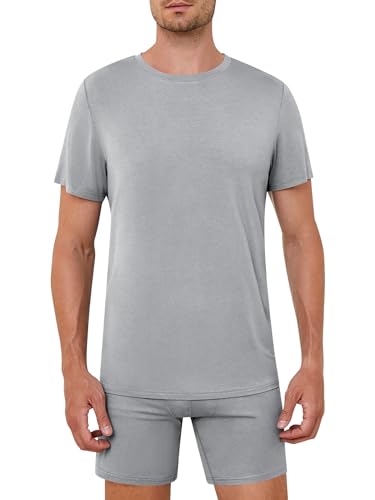 loaTingCox herren loungewear set mit unterwäsche, rundhals oberteil und kurzpyjama