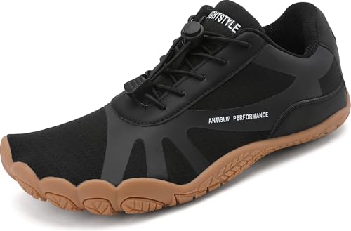 Produktbild: barfußschuhe damen und herren sixspace outdoor zehenschuhe atmungsaktiv schwarz braun 44EU