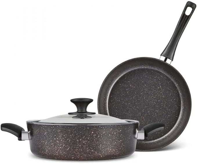 karaca biogranit blackgold kochgeschirr-set 3-teilig in schwarz