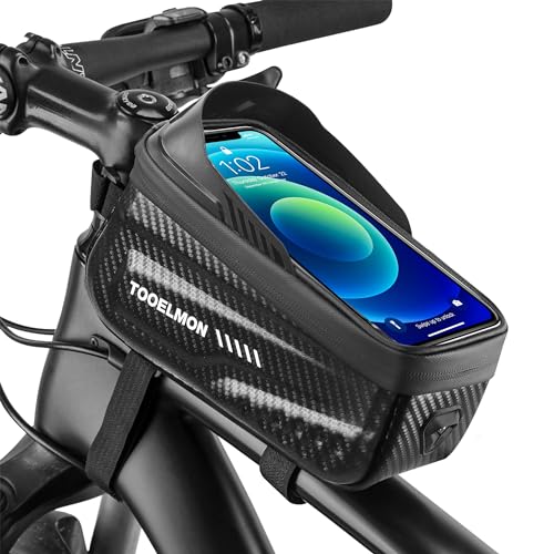 tooelmon fahrradrahmentasche waterproof mit touchscreen für smartphones 4.7-6.8 zoll