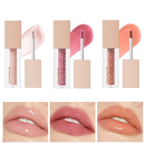 eonfave lipgloss set 3 farben glänzender langlebiger lippenstift hydrating  wasserfest