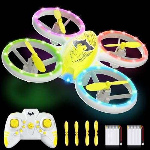 cylion mini drohne kinder rc drone mit led lichter und 2 akkus 14 min flugzeit