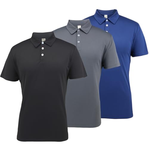 lanbaosi poloshirt herren kurzarm schnelltrocknend atmungsaktiv sport t-shirt 3er pack