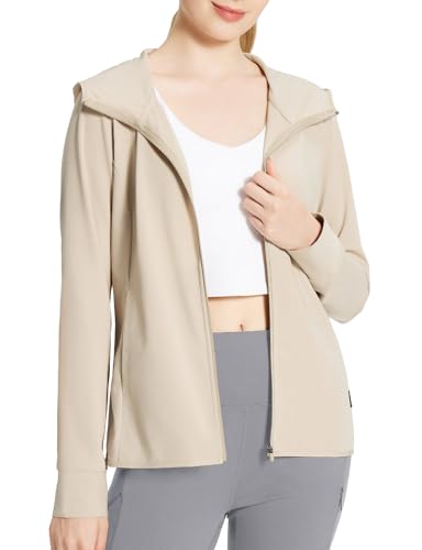 baleaf damen wanderjacke warmjacke mit winddichter kapuze khaki größe L