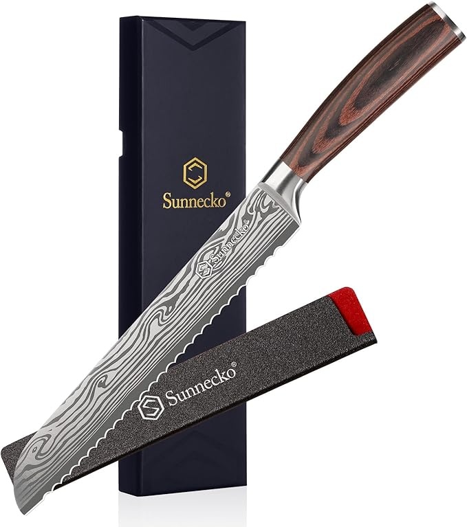 Brotmesser 20cm Edelstahl Wellenschliff - Brötchenmesser, Brotschneidemesser