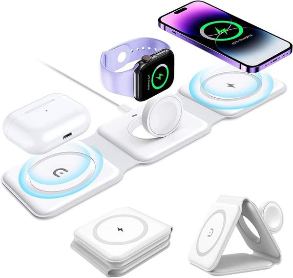 bestyks 3 in 1 ladestation kabelloses ladegerät für iphone 15 14 13 12, apple watch, airpods