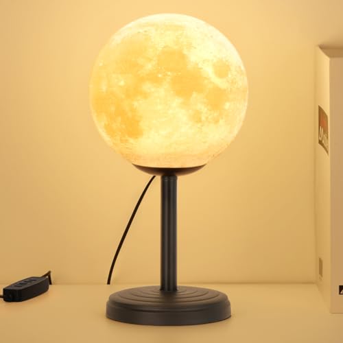 3D mond tischlampe dimmbar, LED nachttischlampe mit 3 lichtmodi, USB-betrieben