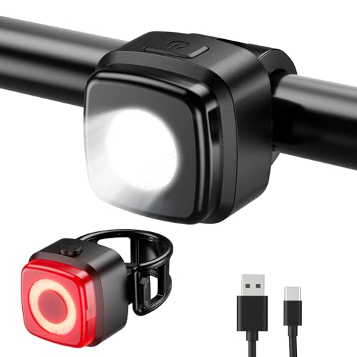 fahrradlicht set onmeto, usb type-c wasserdicht front- und rücklicht schwarz