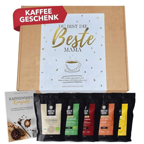 kaffee geschenkset 5x100g barista royal ganze bohnen gemahlen beste mama