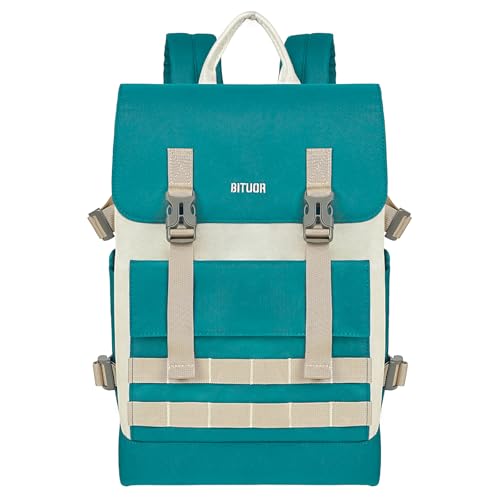 bituor rucksack für laptop bis 15,6 zoll, wasserabweisend, türkis, schule, freizeit