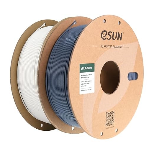 eSUN Matte PLA Filament 1.75mm Cremeweiß Dunkelgrau 2x1KG Spulen