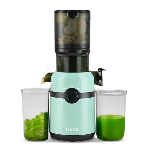 Fretta slow juicer 1L mit 108 mm Öffnung, elektrische saftpresse 200W, BPA-frei, blau