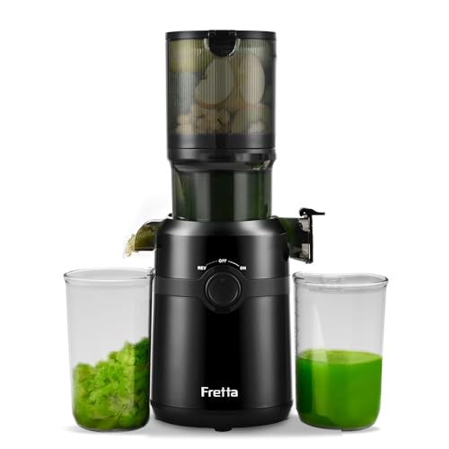 fretta slow juicer 200W 1L kapazität mit 108 mm öffnung, einfach zu reinigen, leiser motor