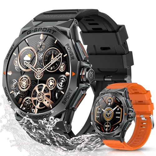 ohugna smartwatch herren, 1,4 zoll amoled hd-display, ip68 wasserdicht, fitness-tracker