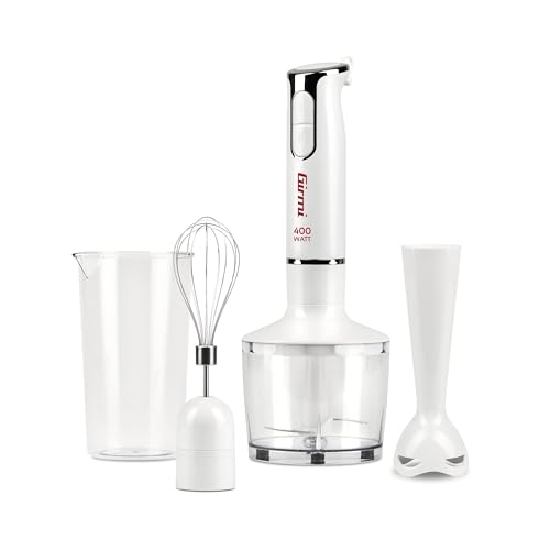 girmi mx17 stabmixer 3-in-1 mit pürierstab und schneebesen, 400 w, weiß