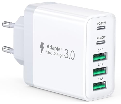 usb c ladegerät 100w 6-port mit pd 3.0 für iphone 16, ipad pro, samsung