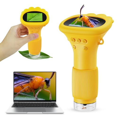 handy mikroskop für kinder ashfly 200x tragbar mit 2,0" bildschirm und led licht