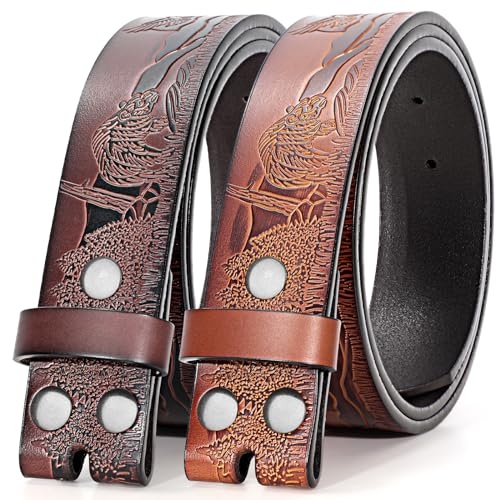 gürtel ohne schnalle herren 2er set western ledergürtel für jeans dunkelbraun hellbraun 120cm