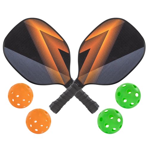 idena pickleball set 40252 mit 2 paddles, 2 indoor bällen, 2 outdoor bällen, aufbewahrungsnetz