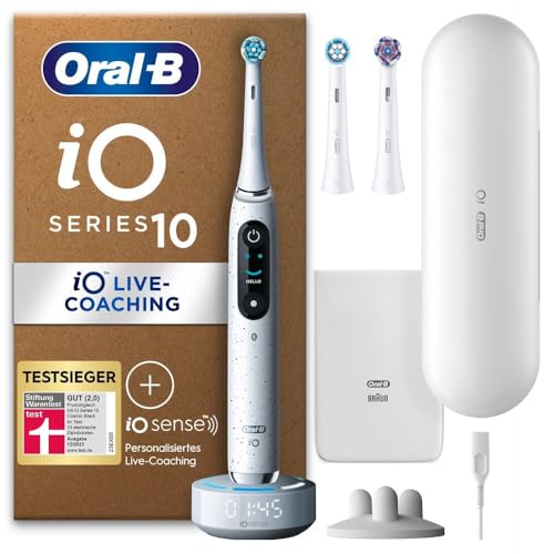 oral-b io serie 10 plus elektrische zahnbürste, stardust white