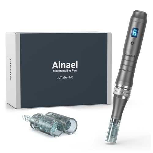 microneedling pen ainael ultima m8 kabellos elektrisch für gesicht körper haare - 2 patronen