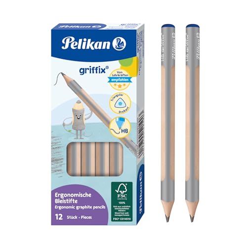 Pelikan griffix ergonomische Dreikant-Bleistifte aus Holz, HB, 12 Stück