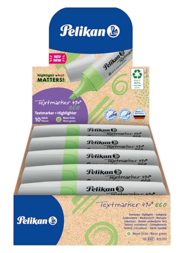 pelikan textmarker 490 eco neon-grün 10 stück faltschachtel