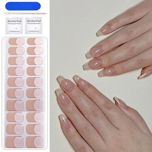 20PCS uv gel nagelfolie mrCuvaryas, französische nagelsticker für fingernägel, nude french
